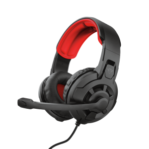 Trust Gaming GXT 411 RADIUS – kabelgebundenes Gaming Headset mit 3,5mm Klinkenanschluss, schwarz-rot