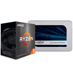 Crucial MX500 SSD 500GB 2.5 Zoll SATA + AMD Ryzen 5 5600X CPU Bundle
