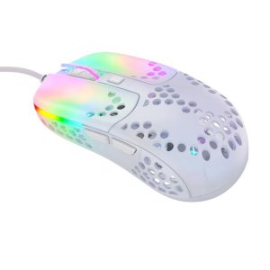 XTRFY MZ1 Gaming Maus – Optisch, Kabelgebunden, USB, Weiß RGB-Beleuchtung