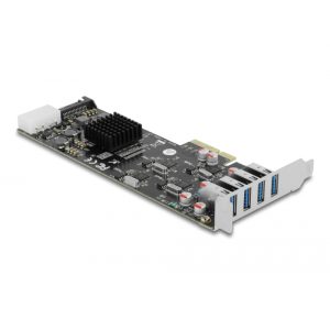 Delock USB-Adapter – PCIe 2.0 x4 Low-Profile USB 3.2 Gen 1 x 4