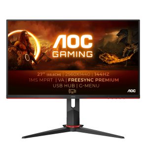 AOC Q27G2U/BK Gaming Monitor – WQHD, 144 Hz, FreeSync Premium
