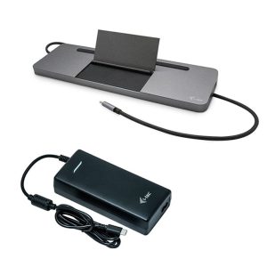 i-tec USB-C Docking Station + Universal Charger 112W – USB-C, DP, HDMI, VGA, USB 3.0/2.0, LAN, (micro-)SD-Karte, Audio