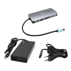 i-tec USB-C Metal Nano Dock HDMI/VGA with LAN & Power Delivery 100 W & Charger 77W