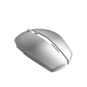 CHERRY Gentix BT – Bluetooth Maus mit Multi-Device Funktion für bis zu 3 Endgeräte, AES-128- Verschlüsselung, Frosted Silver