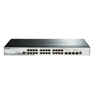 D-Link DGS-1510-28P Stackable Smart Managed Switch 28-Port 24x Gigabit Ethernet PoE+ (max. 193 W), 2x Gigabit SFP, 2x 10 Gbit/s SFP+