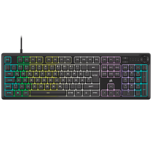 Corsair K55 Core RGB Gaming-Tastatur schwarz – Membran-Gaming-Tastatur mit 10-Zonen-RGB-Beleuchtung und 4 dedizierten Medientasten