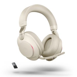 Jabra Evolve2 85 Headset, Stereo, wireless, Beige Bluetooth, incl. Link 380 USB-A, Optimized for Microsoft Teams