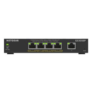 NETGEAR GS305EP SOHO Plus Switch [5x Gigabit Ethernet, 4x PoE+, 63W]