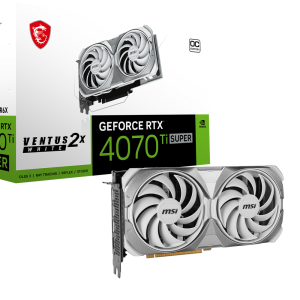 MSI GeForce RTX 4070 Ti Super 16G VENTUS 2X WHITE OC – 16GB GDDR6X, 1x HDMI, 3x DP