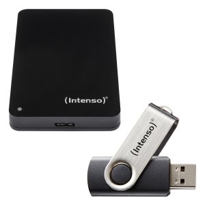 Intenso Memory Case 2TB Black incl. Intenso Basic Line 8GB Bundle with External Hard Drive and USB Stick