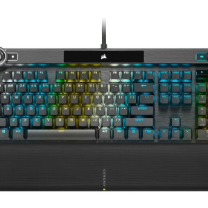 CORSAIR K100 RGB Optisch-mechanische Gaming-Tastatur – OPX RGB Optisch-mechanische Tastenschalter, LightEdge mit 44 RGB-Beleuchtungszonen, PBT-Double-