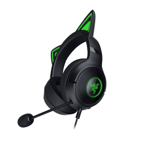 Razer Kraken Kitty Edition V2 Black Gaming Headset – Kabelgebundenes Headset mit Katzenohren und Razer Chroma RGB Beleuchtung