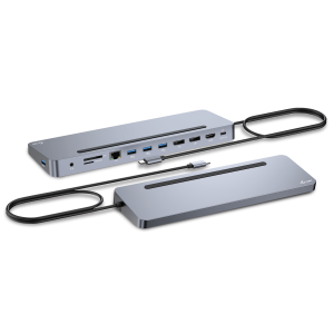 i-tec USB-C Metal Ergonomic 4K 3x Display Docking Station with P