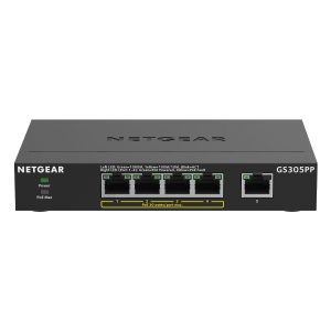 NETGEAR GS305PP SOHO Unmanaged Switch [5x Gigabit Ethernet, 4x PoE+, 83W]