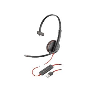 Poly Plantronics Blackwire 3210 Headset, Mono, USB-A Unified Communication optimized
