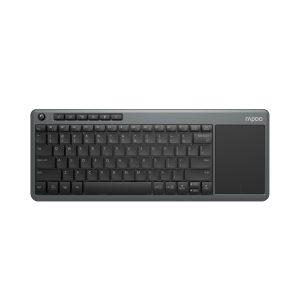 Rapoo Kabellose Touch-Tastatur “K2600”, Grau kabellose Multimodus-Verbindung – ultraflaches Design – QWERTZ (deutsches)-Layout