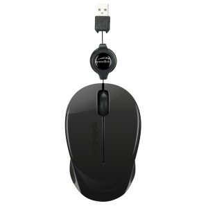 Speedlink BEENIE Mobile USB-Mouse, Justierbare Kabellänge, 3 geräuschlose Tasten, 1.200 dpi Auflösung