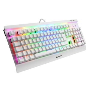 Sharkoon SKILLER MECH SGK3 Gaming Tastatur, Kailh Blue, weiß, RGB-Beleuchtung