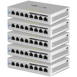 Ubiquiti UniFi 8-Port Switch (US-8-60W-5) 5er Pack [4x PoE, 60W, Gigabit-LAN, lüfterlos]