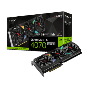 PNY GeForce RTX 4070 SUPER 12GB XLR8 Gaming VERTO OC – 12GB GDDR6X, 1x HDMI, 3x DP