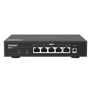 QNAP Systems QSW-1105-5T 5-Port Unmanaged Switch [5x 2.5GbE (RJ45), Fanless, Plug & Play]