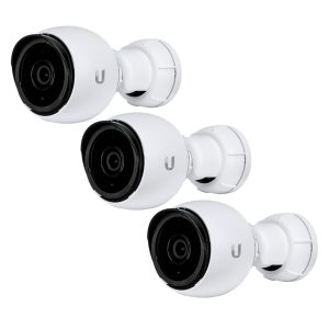 3er-Pack Ubiquiti G4 Bullet surveillance camera 2K (2688×1512), PoE, 9m night vision, IPX4 weatherproof, flexible mounting