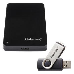 Intenso Memory Case 1TB inkl. Intenso Basic Line 8GB Bundle mit Externer Festplatte und USB-Stick Typ-A 2.0
