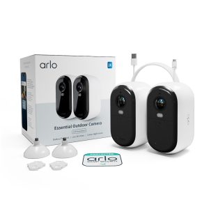 Arlo Essential 2 2K Outdoor Kamera außen – 2er Set weiß