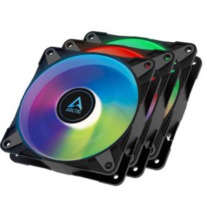 ARCTIC Gehäuselüfter P12 PWM PST A-RGB 0dB schwarz 3er-Pack, 120 mm, 4-pin