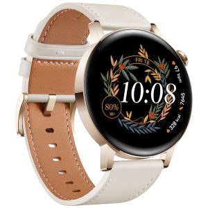 Huawei Watch GT 3 Smartwatch 42mm (Milo) White Leather AMOLED-Display