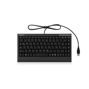 KeySonic ACK-595C+ (DE) Tastatur Mini USB-Tastatur inklusive PS/2 Adapter, Kompakte Größe, Soft Skin Beschichtung, Leiser Tastenanschlag