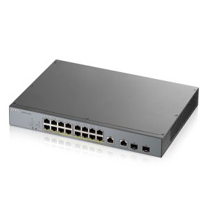 Zyxel GS1350-18HP Smart Managed Switch 16x Gigabit Ethernet (16x PoE+ max. 250 Watt), 2x GbE/SFP, Long Range, inkl. 1 Jahr Nebula Pro