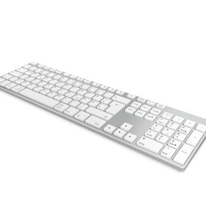 KeySonic KSK-8022BT Bluetooth-Tastatur (DE) Aluminium Gehäuse, Full-Size, Bis zu drei Geräte gleichzeitig