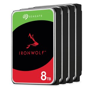 4er Pack Seagate IronWolf 8TB 5400U/m 3.5 Zoll SATA Interne CMR NAS Festplatte