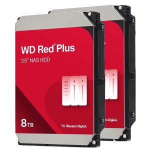 2 Pack Western Digital WD Red Plus 8TB 256MB 3.5 Inch SATA Internal NAS Hard Drive (CMR)