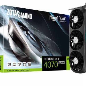 ZOTAC GAMING GEFORCE RTX 4070 SUPER Trinity BLACK EDITION – 12GB GDDR6X, 1x HDMI, 3x DP