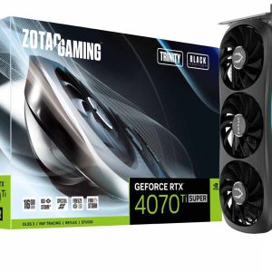 ZOTAC GAMING GEFORCE RTX 4070 Ti SUPER Trinity BLACK EDITION – 16GB GDDR6X, 1x HDMI, 3x DP