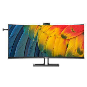 Philips 40B1U6903CH 40 Inch Wide UHD Curved Monitor, 5 MP Webcam, height adjustable, speaker (5120×2160, 75 Hz, HDMI, DisplayPort (in/out), Thun