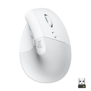 Logitech Lift Vertical Offwhite – Ergonomische Kabellose Maus