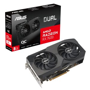 ASUS Radeon RX 7600 DUAL OC V2 Gaming graphics card 8GB GDDR6 3xDP/HDMI