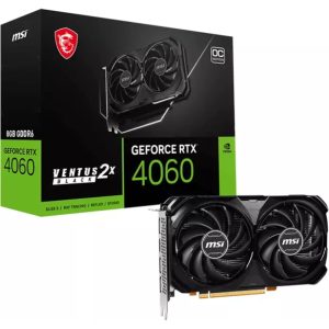 MSI GeForce RTX 4060 Ventus 2X Black OC 8GB GDDR6 Gaming Grafikkarte 3xDP/HDMI