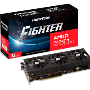 Powercolor RX 7700XT Fighter 12GB Grafikkarte – 12GB GDDR6, 1x HDMI, 3x DP