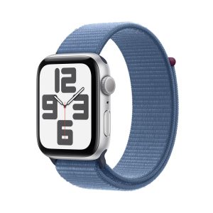 Apple Watch SE (2nd Gen) GPS 44mm Alu Silver Sport Loop Bracelet Winter Blue