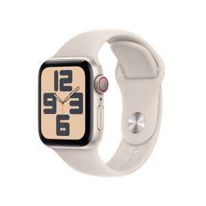 Apple Watch SE (2. Gen) LTE 40mm Alu Polarstern Sportarmband Polarstern – S/M