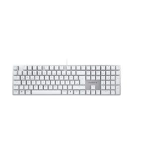 CHERRY KC 200 MX – MX2A Silent Red/Linear – Kabelgebundene Tastatur, Weiß/Silber