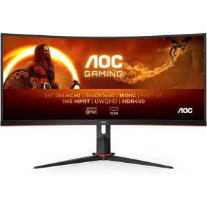 AOC CU34G2XP 86,4cm (34″) UWQHD Gaming Monitor Curved 21:9 HDMI/DP 180Hz 1ms HDR