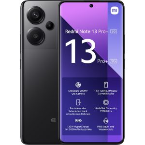 Xiaomi Redmi Note 13 Pro+ 5G 12/512GB Dual-SIM Smartphone midnight black