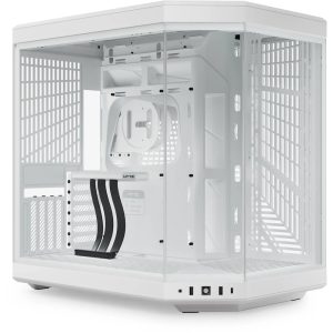 HYTE Y70 Zweikammer ATX Midi Tower Gaming Gehäuse Schneeweiß mit Glasfenster