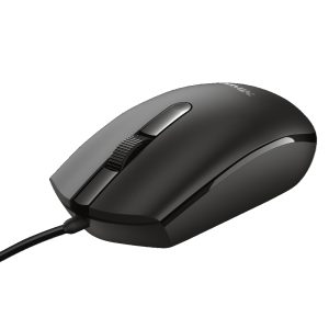 TRUST Basi Optical Mouse, kabelgebunden, 1200 dpi, 3 Tasten, beidhändig verwendbar, schwarz