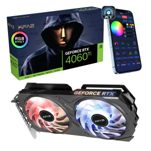 KFA2 GeForce RTX 4060 Ti EX 1-Click OC 8GB Grafikkarte – 8GB GDDR6, 1x HDMI, 3x DP